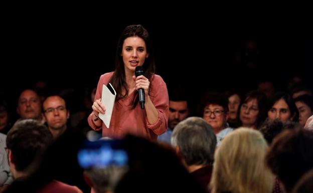 La portavoz de Unidos Podemos en el Congreso, Irene Montero. 