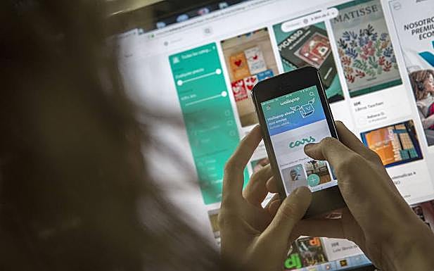 Usuaria buscando artículos en la web Wallapop.