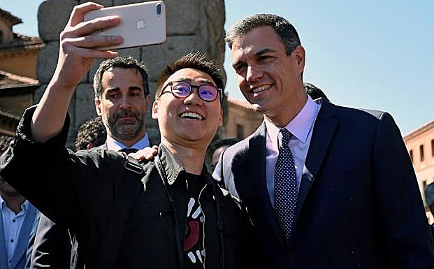 Sánchez durante su visita este martes a Segovia para participar en un foro sobre la despoblación.