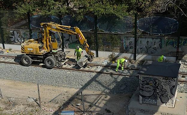 Obras del soterramiento en Murcia. 