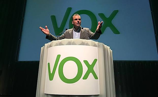 Javier Ortega Smith, este domingo, en Cartagena. 