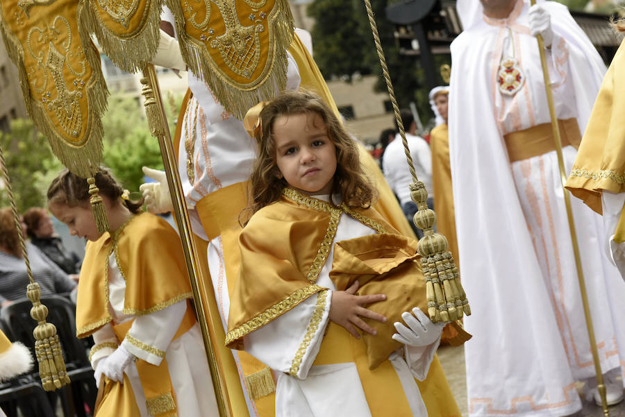 La procesión que pone fin a la Semana Santa murciana ha podido vencer a la previsión de lluvias, aunque ha tenido que retirarse antes de lo previsto