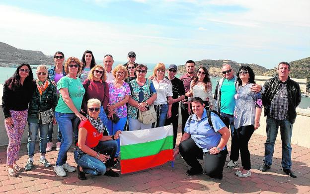 Turistas procedentes de Bulgaria, en su visita a la Región de Murcia. 