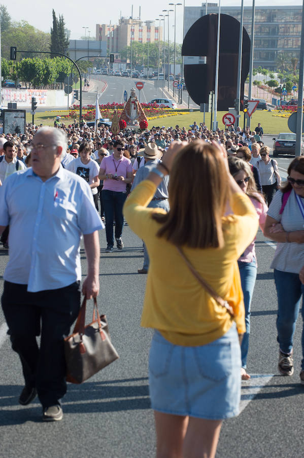 La vuelta de la patrona de Murcia se pospuso una semana para que estuviera presente en el acto celebrado el pasado sábado