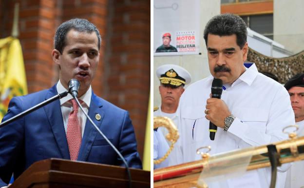 Juan Guaidó y Nicolás Maduro.