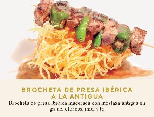 Restaurante La Parranda. Brocheta de presa ibérica a la antigua. 