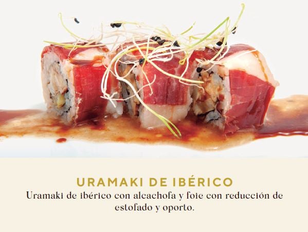 Taberna La Parranda. Uramaki de ibérico. 