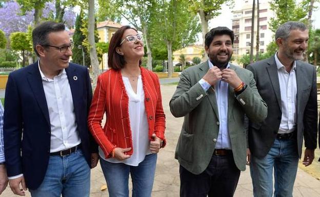 Diego Conesa, Isabel Franco, Fernando Lopez Miras y Oscar Urralburu.