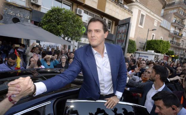 Albert Rivera, durante su última visita a Murcia, el pasado 17 de abril. 