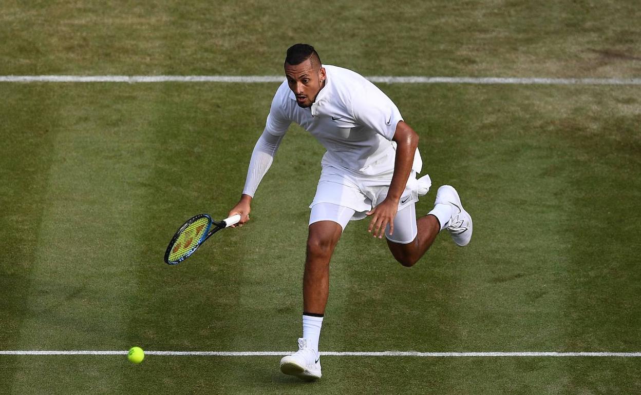 Kyrgios, durante un partido en Wimbledon. 