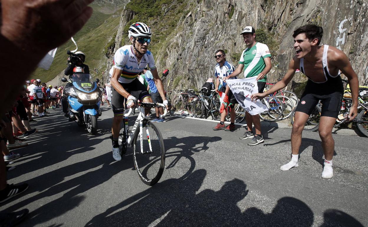 Alejandro Valverde, en la etapa del Tourmalet. 