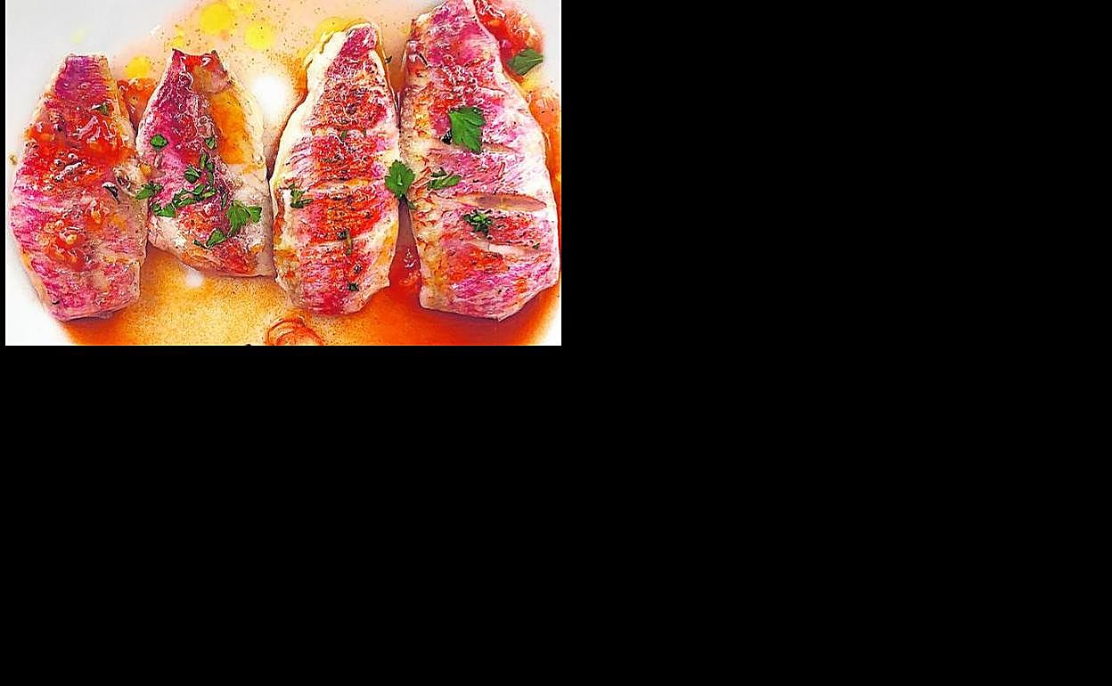 Salmonetes al soplete