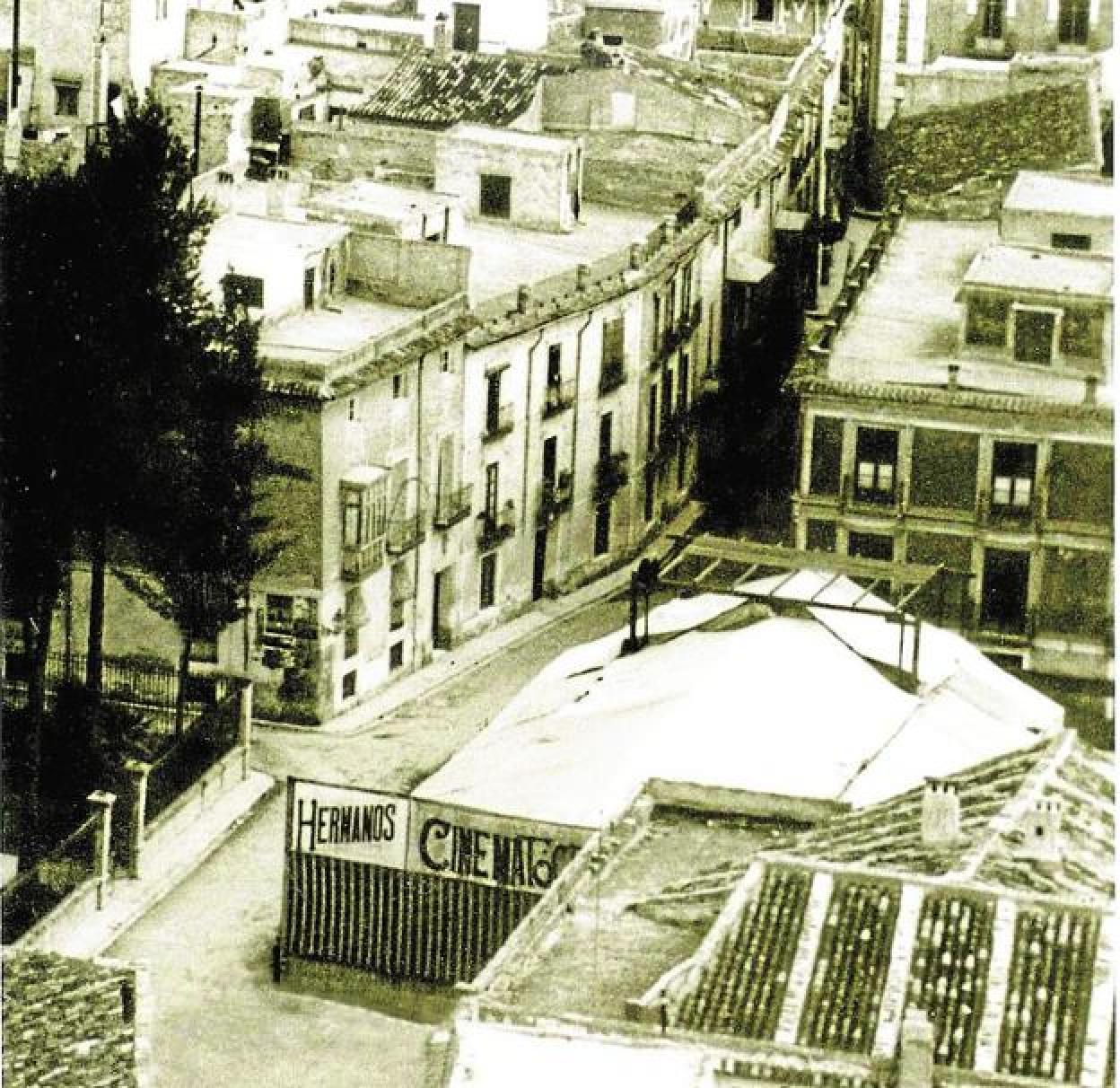 El barracón de los hermanos García, en una foto tomada no antes de 1910. 