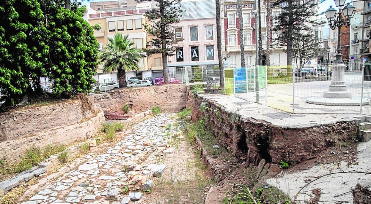 Restos del yacimiento de la Plaza de la Merced. 