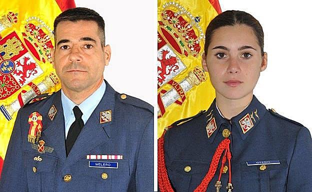 El comandante Daniel Melero y la alférez Rosa María Almirón. 