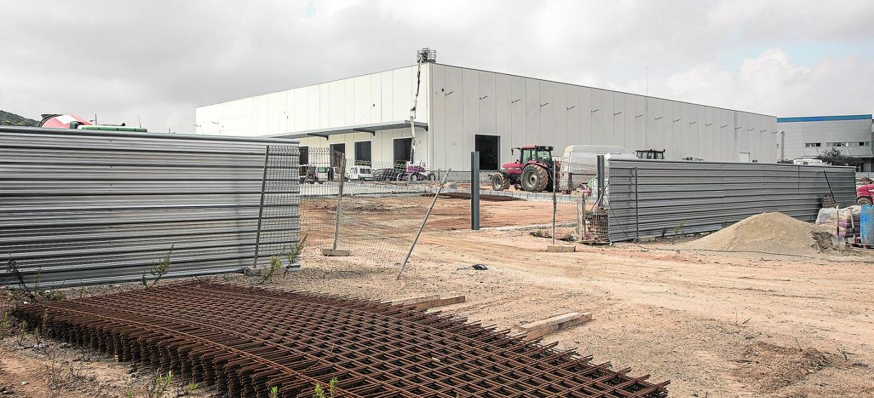 Nave de almacenamiento de la empresa de distribución de artículos de informática y nuevas tecnologías Depau en plena construcción, en el polígono industrial Los Camachos. Rodríguez / agm