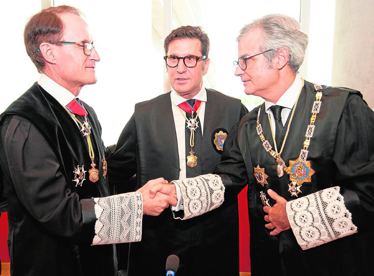 Díaz Manzanera, Pasqual del Riquelme y Martínez Moya, en el acto de ayer. 