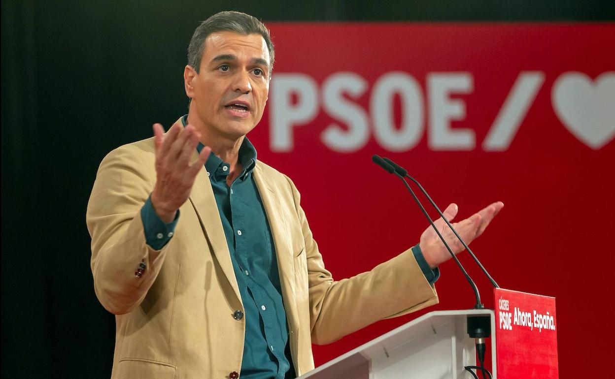 El presidente del Gobierno en funciones y secretario general del PSOE, Pedro Sánchez.