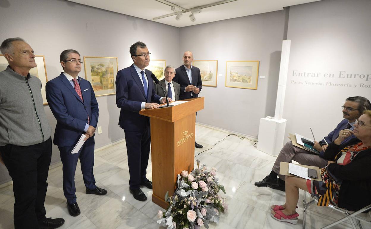 El alcalde de Murcia, José Ballesta (cen.) presenta las actividades que conmemoran el XXIX Aniversario del Museo Ramón Gaya.