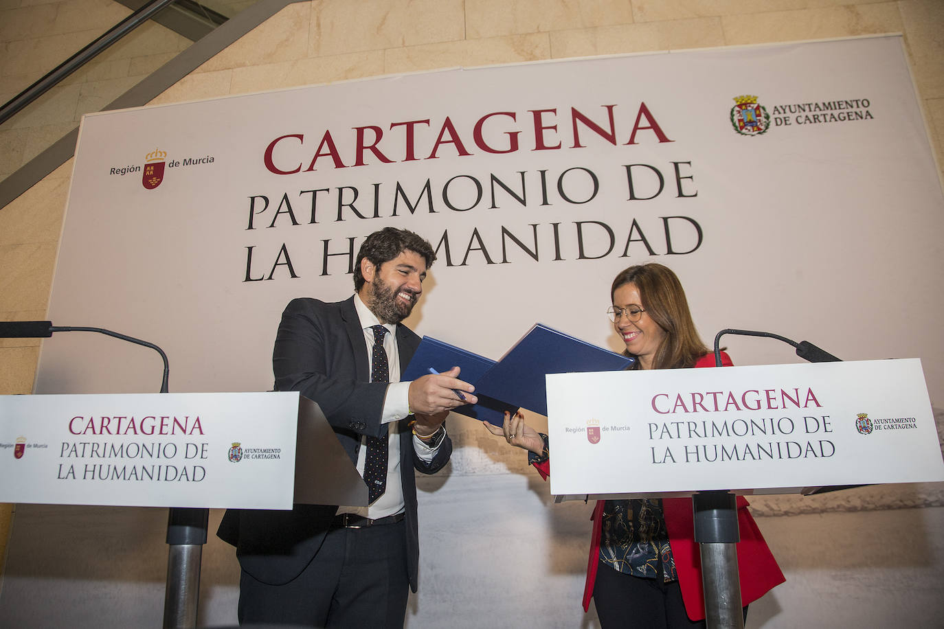 El Ayuntamiento de Cartagena y la Comunidad inician las gestiones para lograr un sello que traerá medio millón de turistas más, según López Miras.