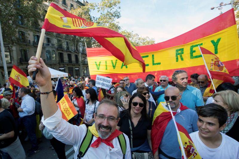 Fotos: Masiva marcha en Barcelona por la unidad de España