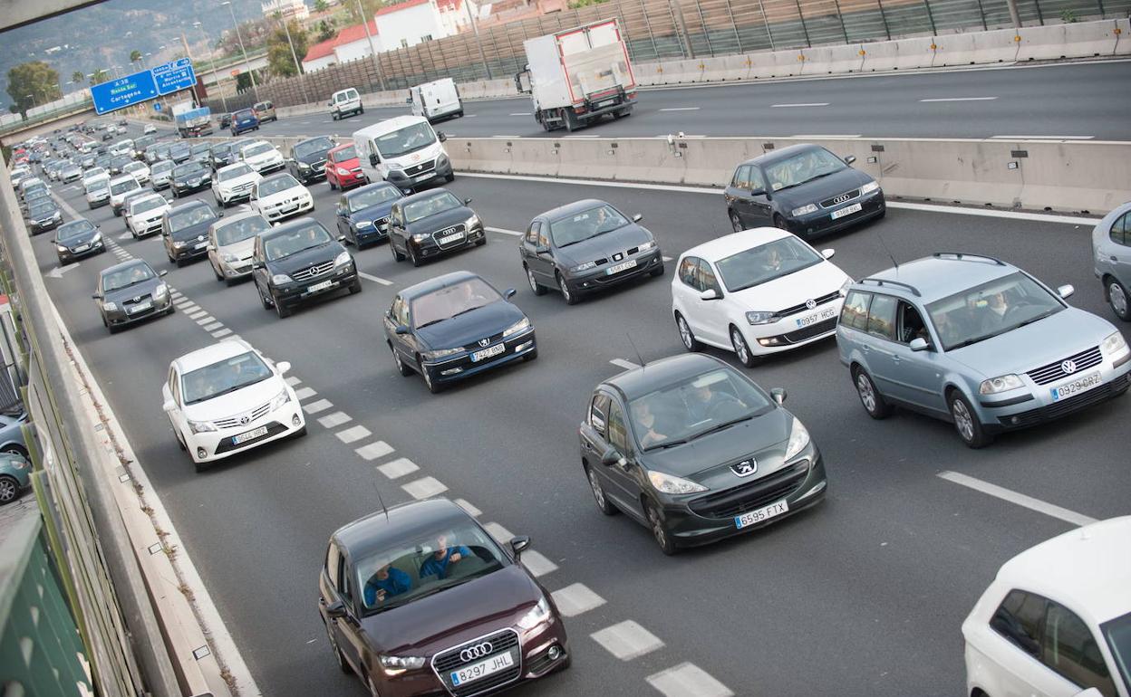 Retenciones en la A-30 a su paso por murcia, en una imagen de archivo.