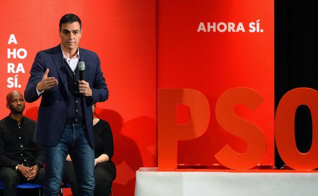 Pedro Sánchez, durante un mitin. 