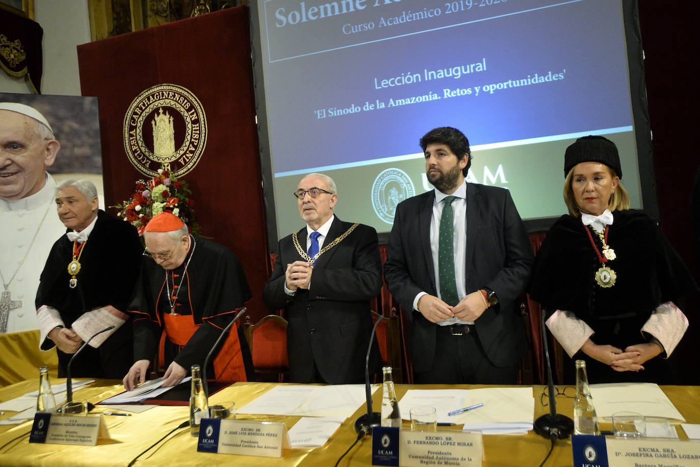 Acto de apertura del curso académico de la UCAM, este viernes, en el campus de Los Jerónimos.