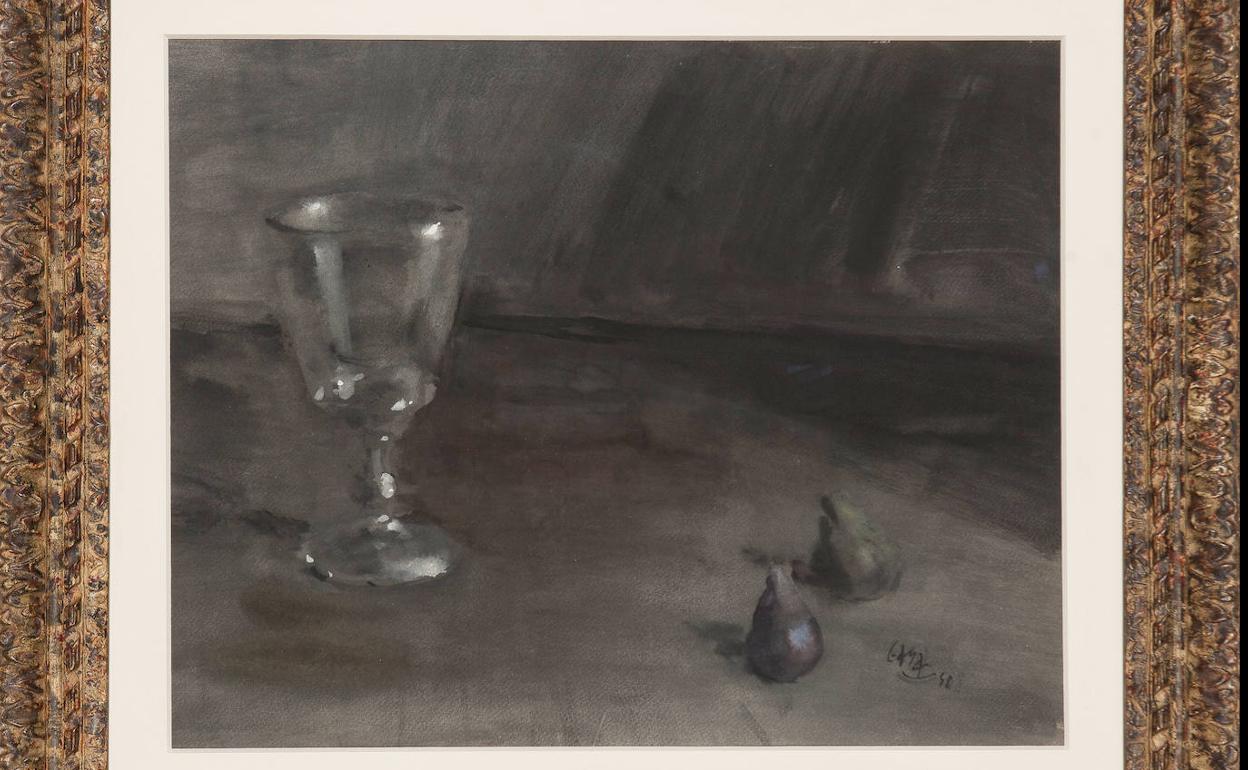 Obra de Gaya titulada 'Naturaleza muerta con copa e higo', de 1948. 
