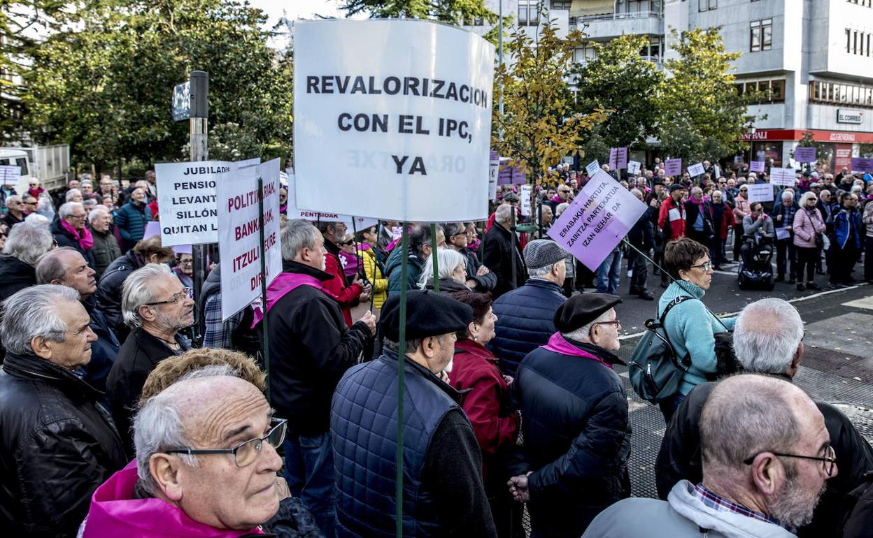 Manifestación de jubilados en el País Vasco. 