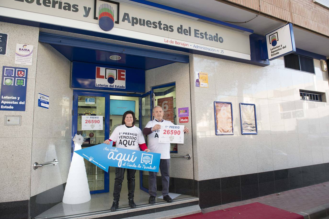 Dos administraciones vendieron ese número en la Región: la situada en la calle Mayor, número 15, de Las Torres de Cotillas; y la ubicada en la calle Adrián Viudes de Beniaján. 