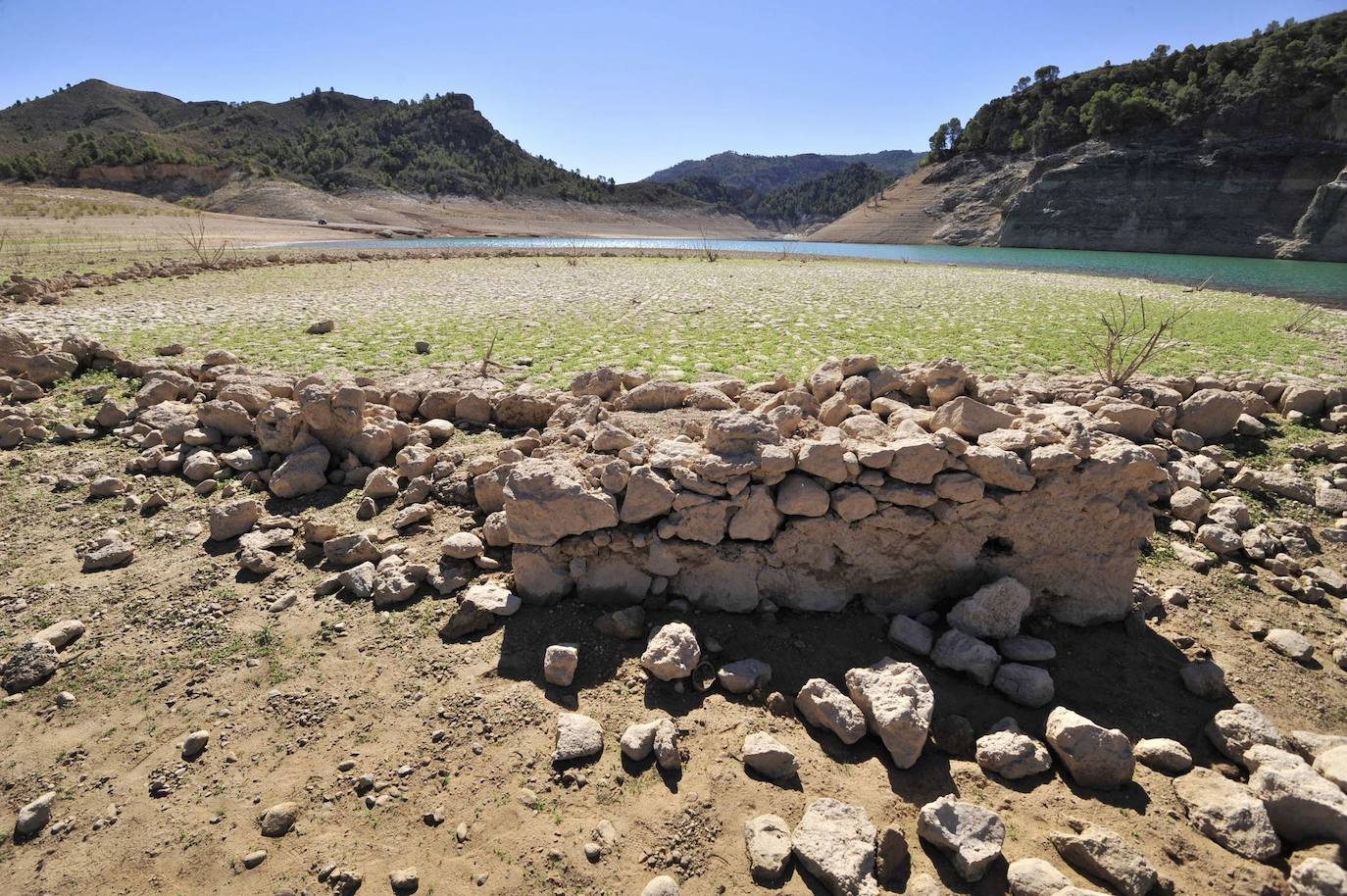 10-08-2019. Embalses bajo mínimos. La sequía causa estragos en los embalses. La ausencia de lluvias durante meses reduce al mínimo las reservas en algunos pantanos de la cuenca. Desde que en octubre del año 2013 se alcanzara un récord histórico de agua acumulada, con 825 hectómetros cúbicos almacenados -el noveno mejor dato de la serie histórica, según los datos de la Confederación Hidrográfica del Segura-, los embalses están bajo mínimos, con 275 hectómetros en la cuenca. :: Javier Carrión / AGM