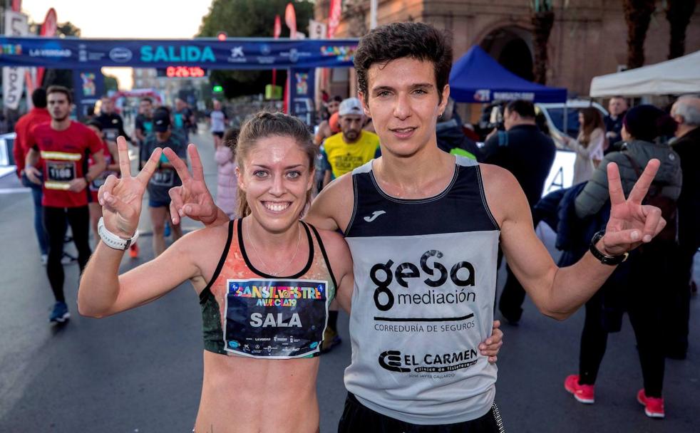 Sergio Fernández y Paloma Sánchez repiten triunfo en la San Silvestre de Murcia