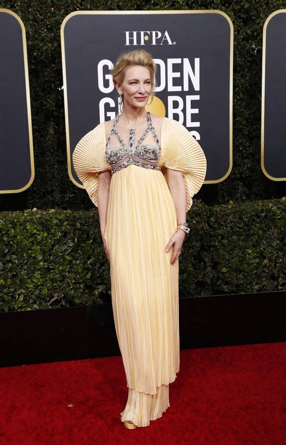 Este vestido amarillo en tono pastel convirtió a Cate Blanchet en una de las mejores vestidas de la noche.