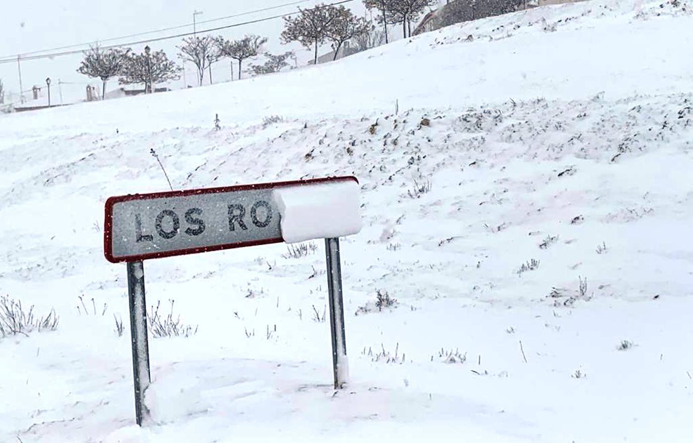 Acumulación de nieve en la pedanía caravaqueña de Los Royos.