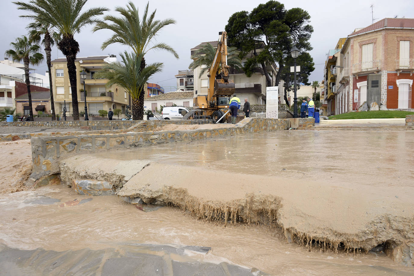 El municipio de Los Alcázares volvió a ser uno de los más afectados por el temporal que recorrió la Región