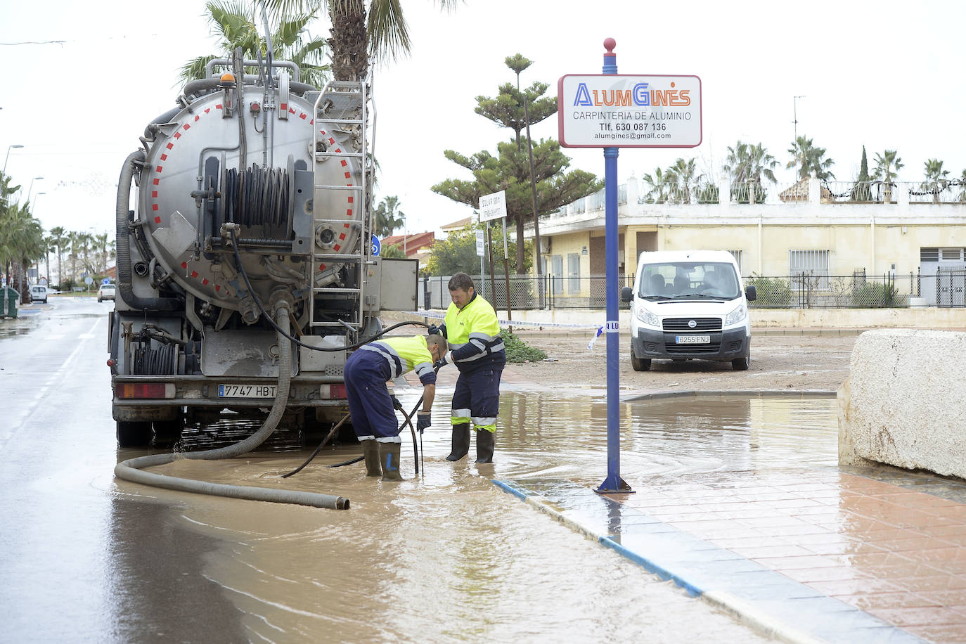 El municipio de Los Alcázares volvió a ser uno de los más afectados por el temporal que recorrió la Región