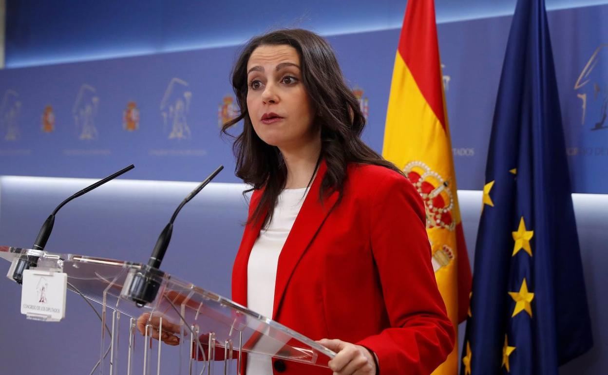 Inés Arrimadas, este martes, en el Congreso.