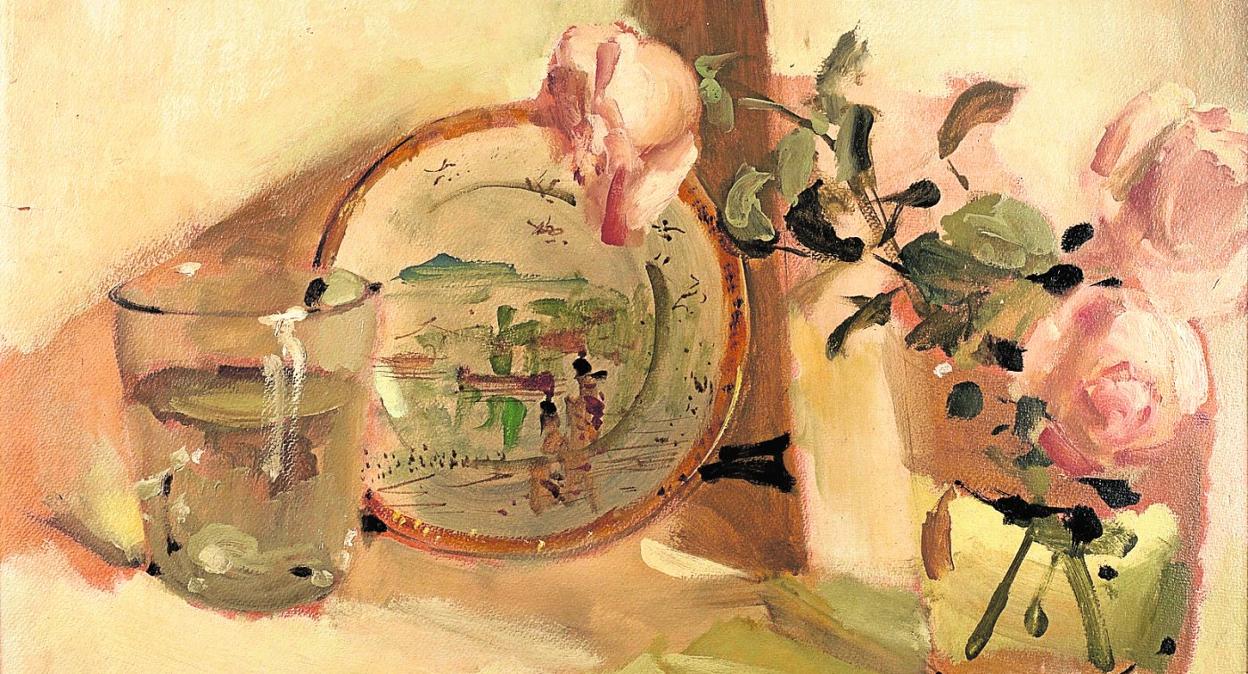 Plato persa y rosas, obra de Ramón Gaya fechada en 1941, en su etapa del exilio mexicano. 