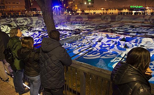 Espectáculo de luz sobre el yacimiento de San Esteban. 