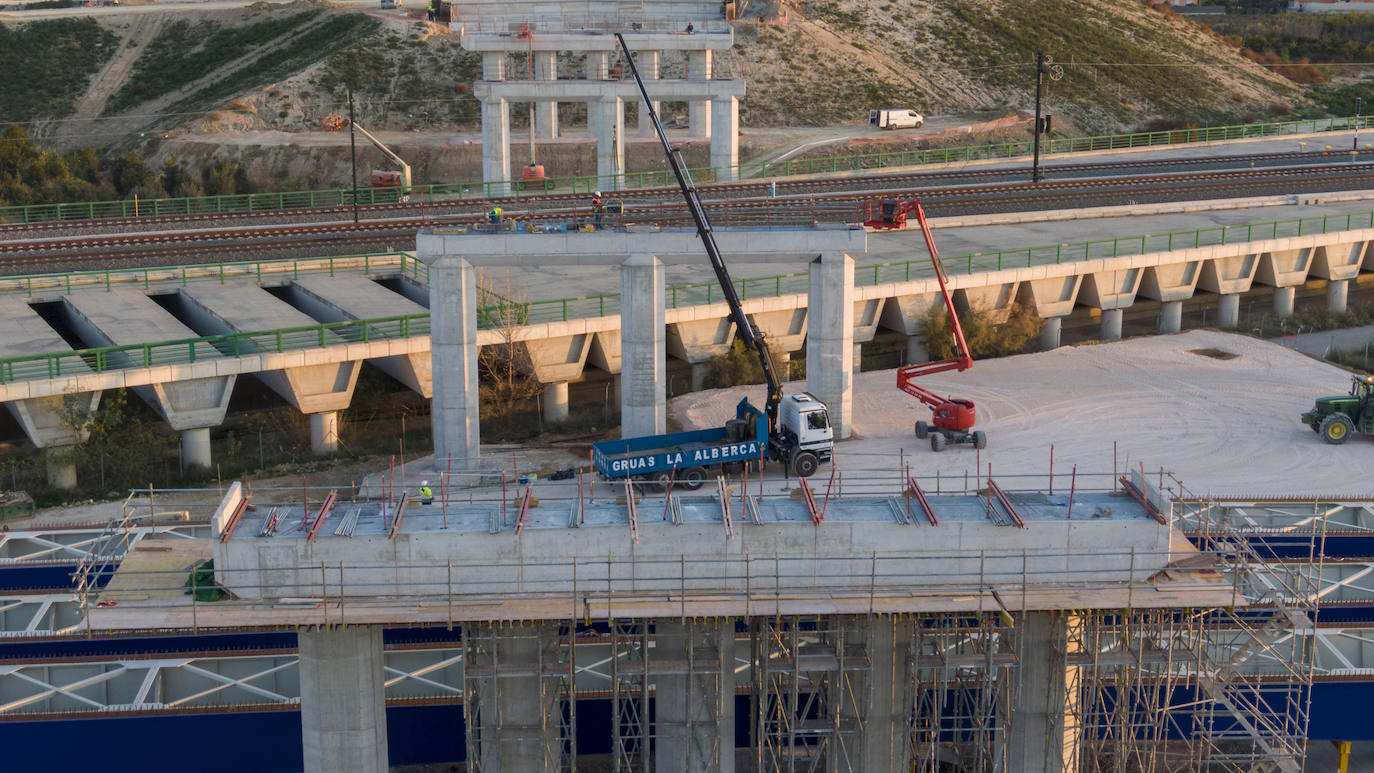 El Ministerio acelera las obras para aliviar el tráfico en el cinturón sur de Murcia. 