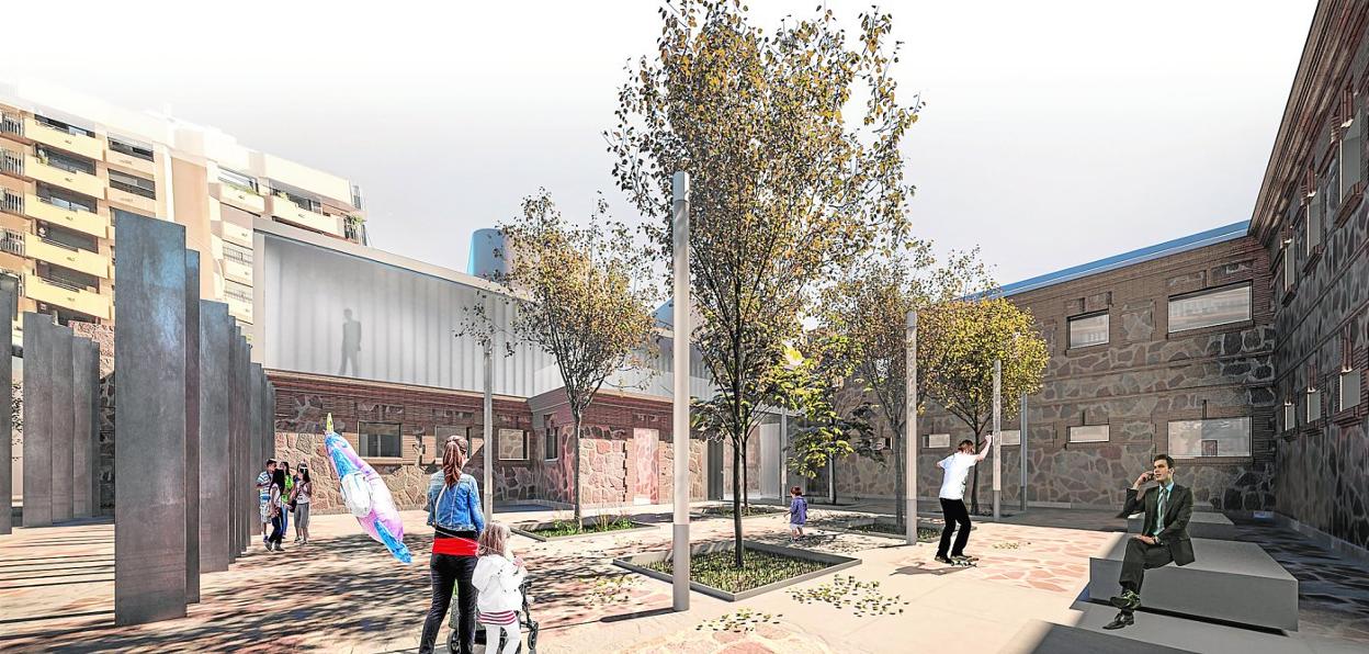 Recreación de cómo va a quedar el patio interior de la antigua cárcel provincial cuando concluyan las obras de remodelación que van a comenzar durante la próxima semana. 