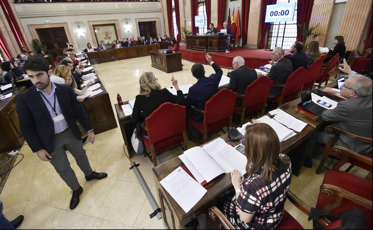 Pleno del Ayuntamiento de Murcia, este jueves.