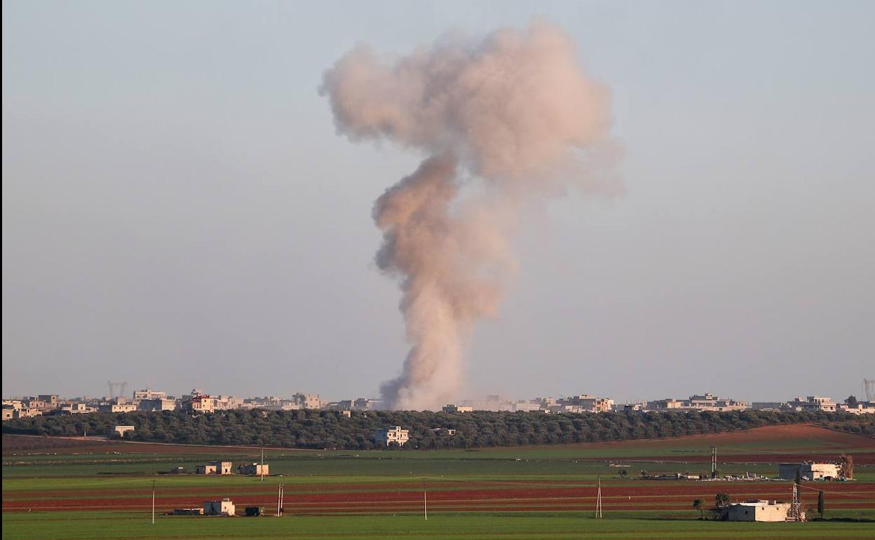 Combates en la ciudad de Saraqeb, en Idlib (Siria).