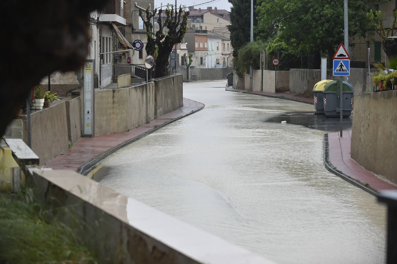 Efectos del temporal en la rambla de Churra.