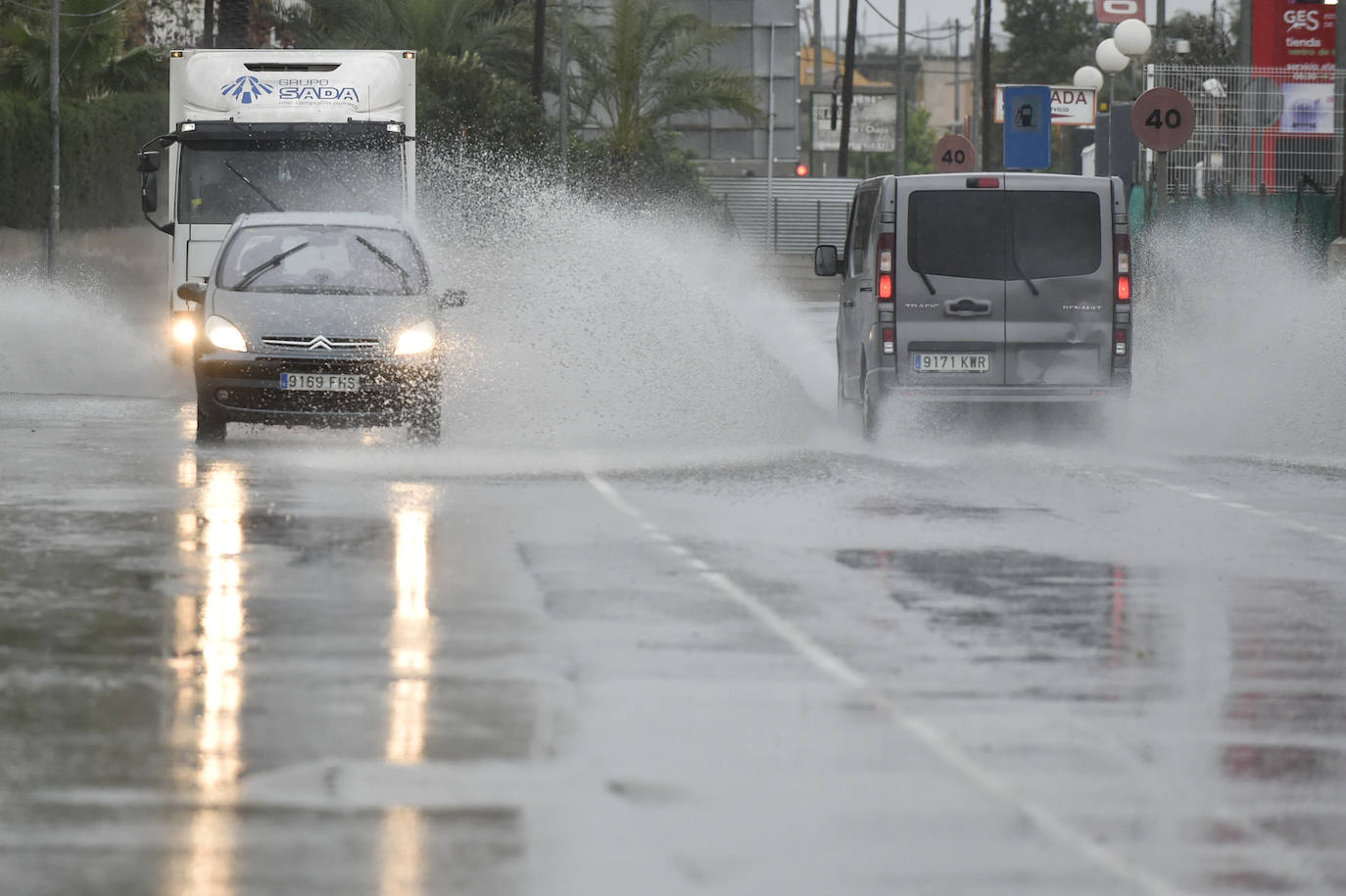 Efectos del temporal en Murcia.