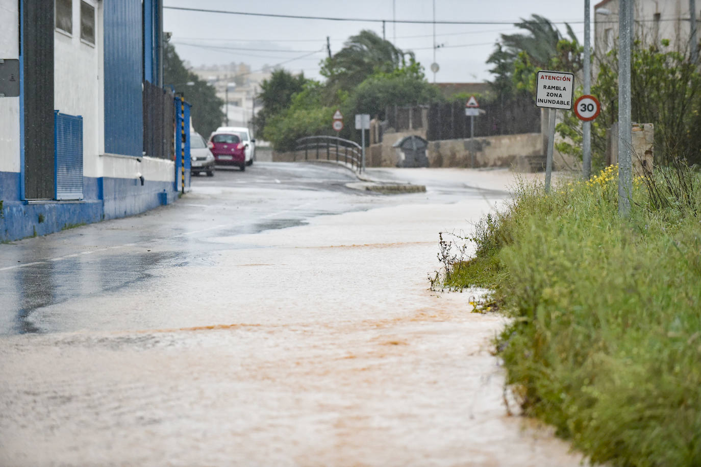 Efectos del temporal en Murcia.