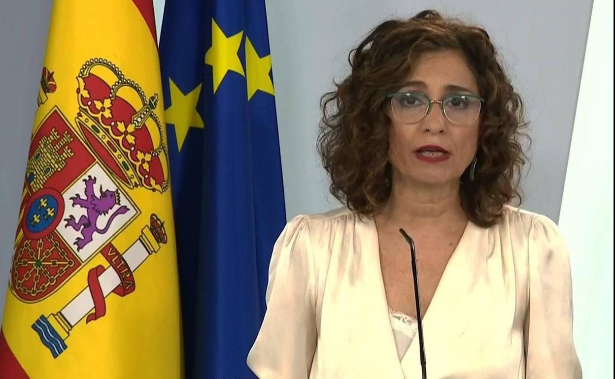 María Jesús Montero, en rueda de prensa, tras el Consejo de Ministros.