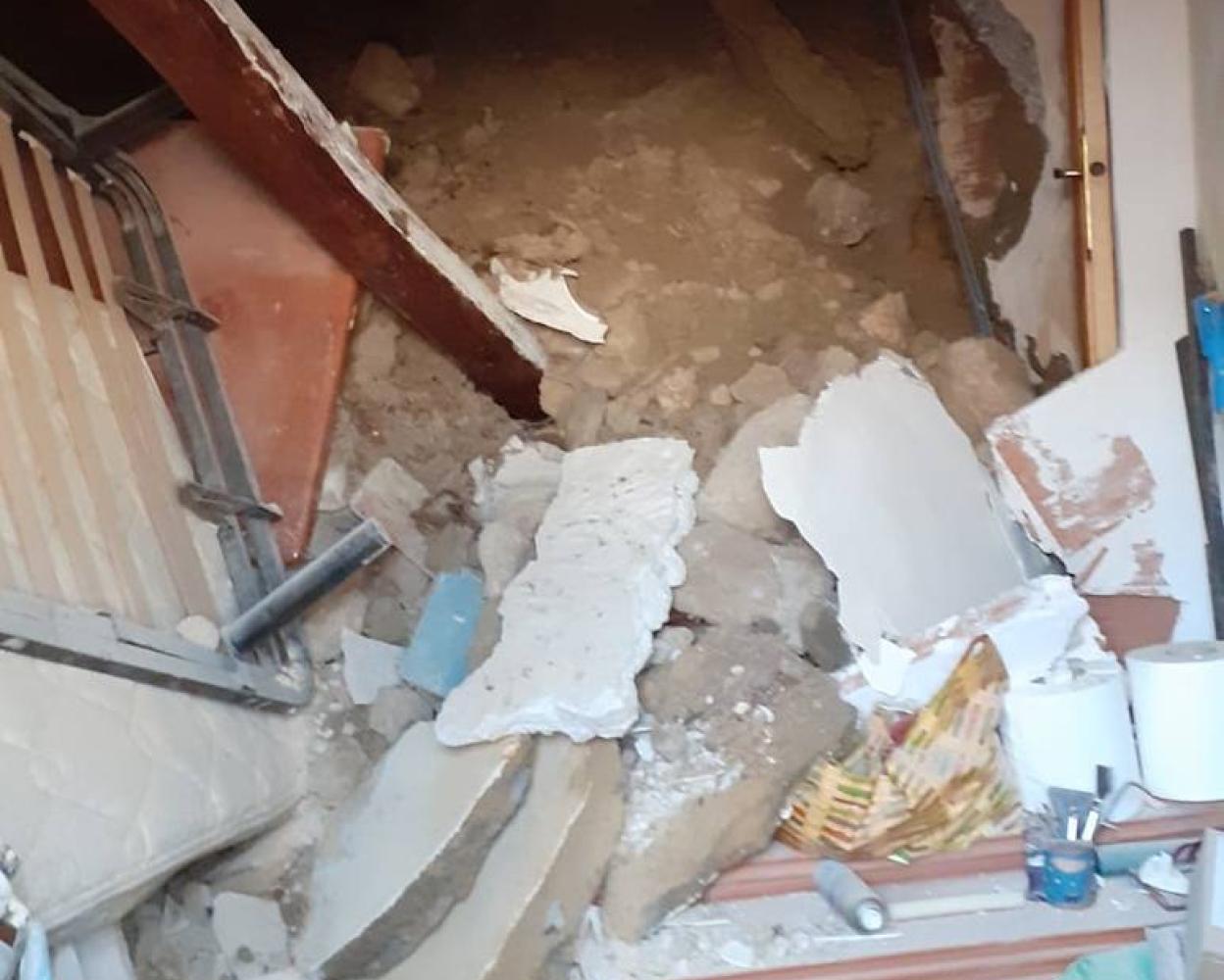 Estado de la vivienda tras el derrumbe.