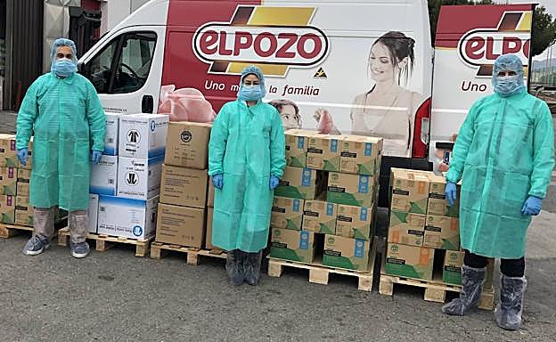 Material de protección sanitaria donado por ElPozo.